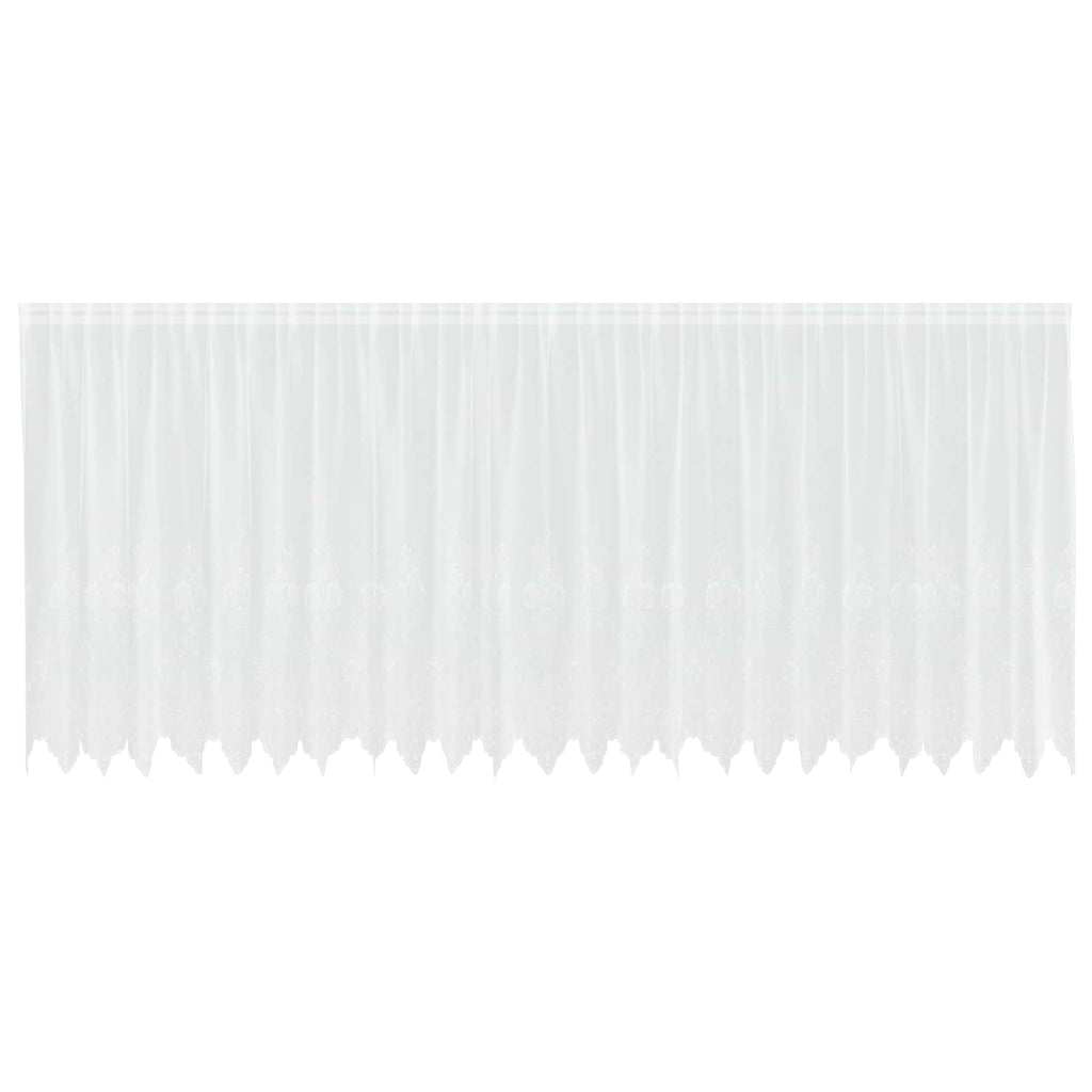 Vidaxl kantgordijn met gordijnen bloemen wit 180 x 600 cm polyester
