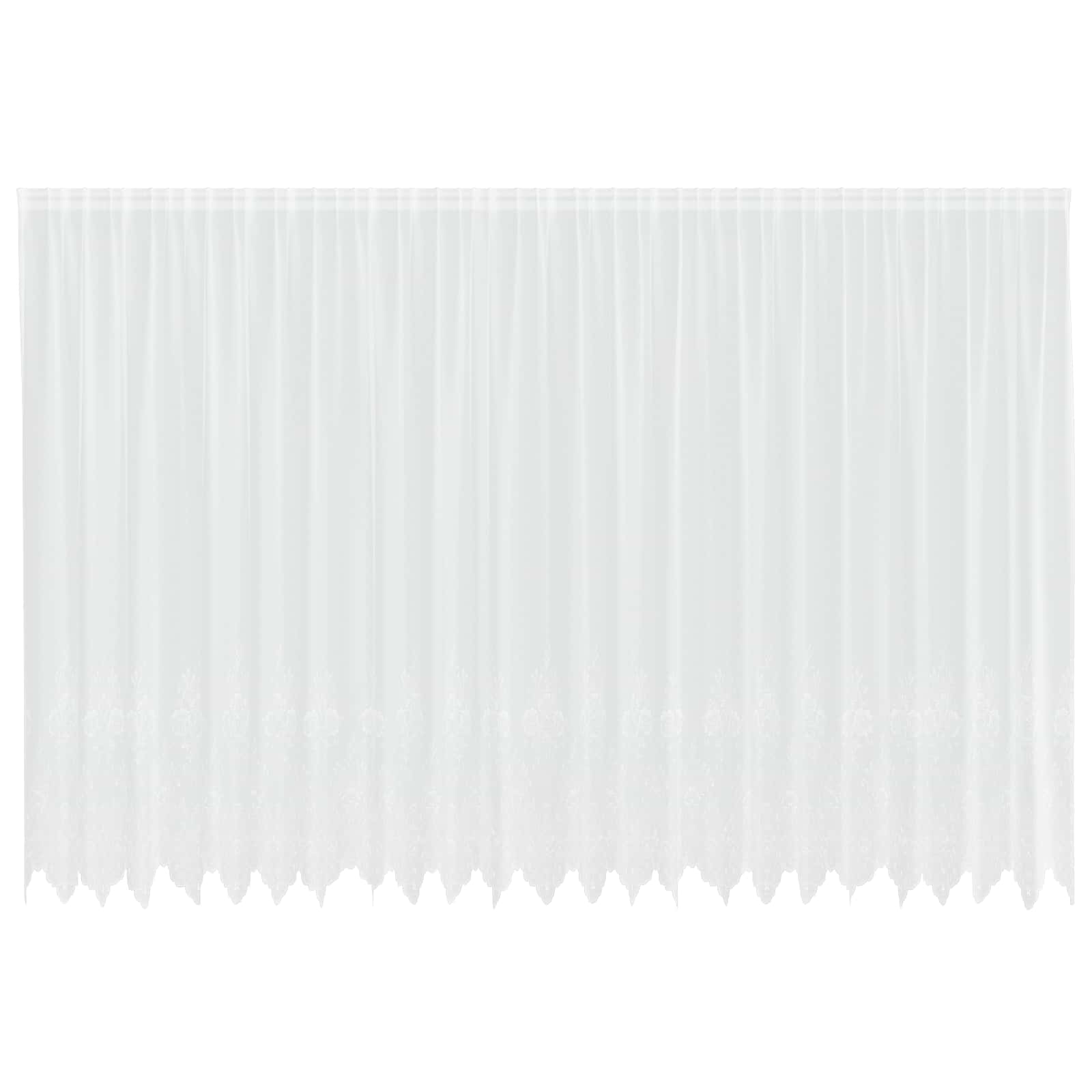 Vidaxl kantgordijn met gordijnen bloemen wit 200 x 600 cm polyester