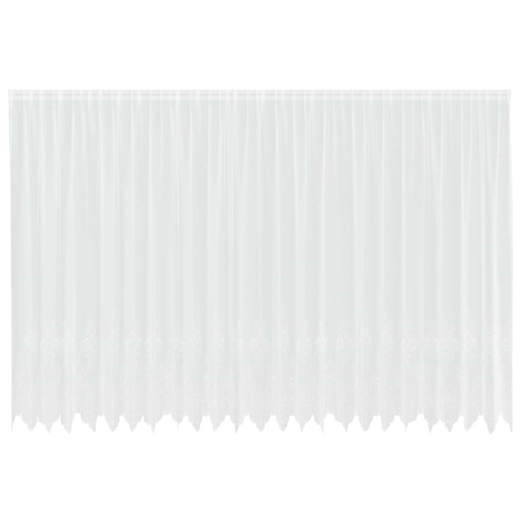 Vidaxl kantgordijn met gordijnen bloemen wit 240 x 600 cm polyester