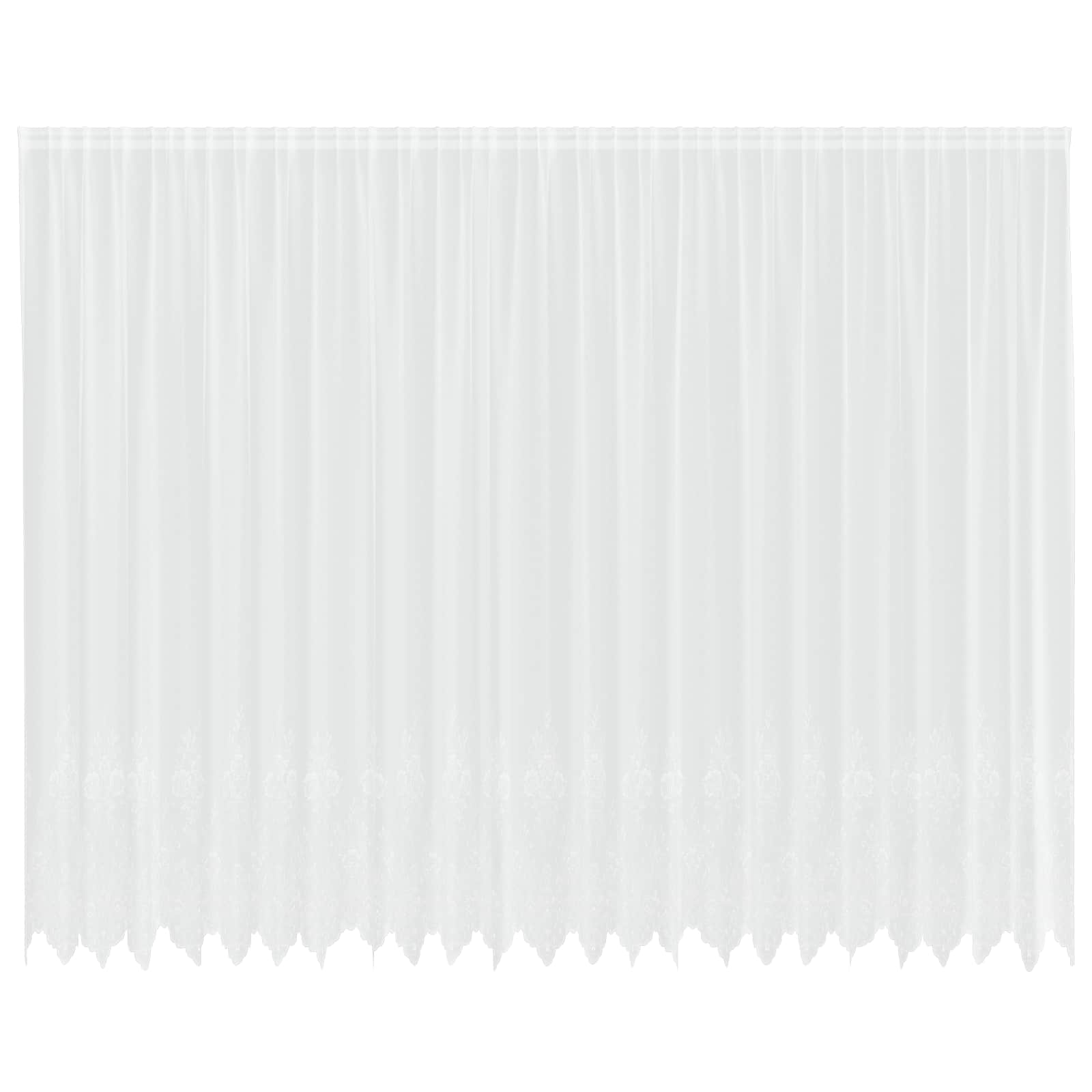 Vidaxl kantgordijn met gordijnen bloemen wit 260 x 600 cm polyester