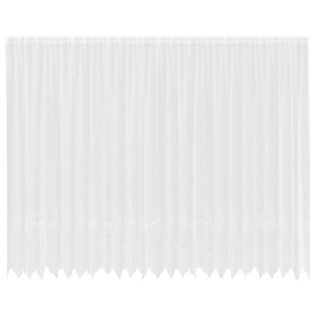 Vidaxl kantgordijn met gordijnen bloemen wit 300 x 600 cm polyester