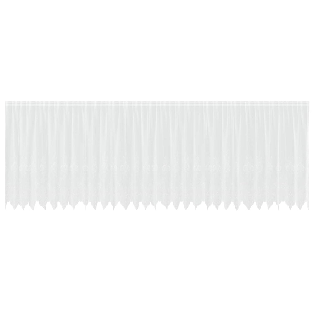 Vidaxl kantgordijn met gordijnen bloemen wit 140 x 750 cm polyester
