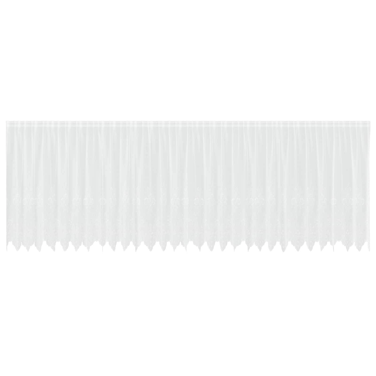 Vidaxl kantgordijn met gordijnen bloemen wit 140 x 750 cm polyester