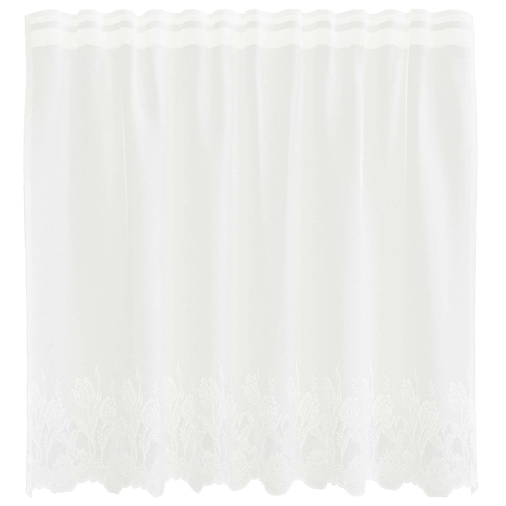 Vidaxl kantgordijn met gordijnen bloemen wit 100 x 150 cm polyester