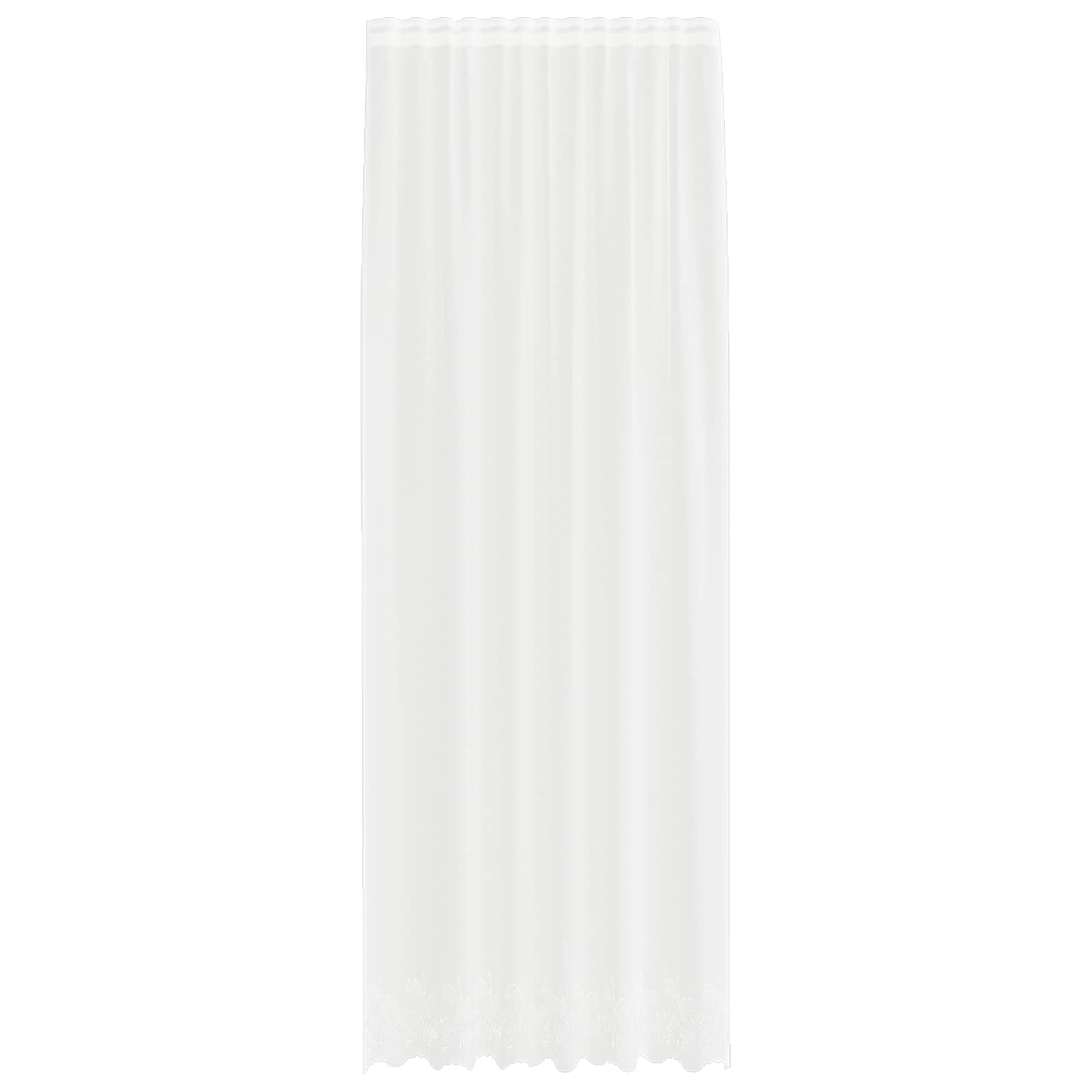 Vidaxl kantgordijn met gordijnen bloemen wit 260 x 150 cm polyester