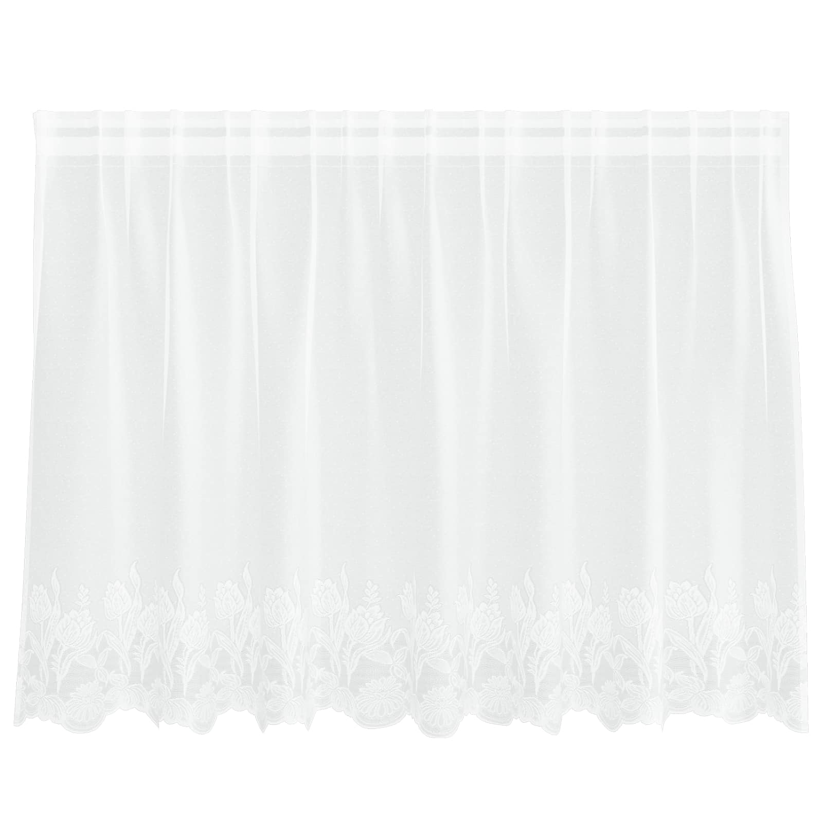 Vidaxl kantgordijn met gordijnen bloemen wit 100 x 200 cm polyester