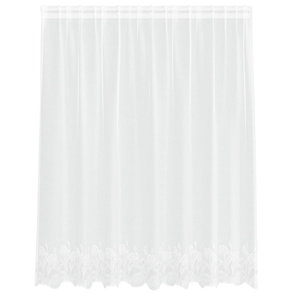Vidaxl kantgordijn met gordijnen bloemen wit 140 x 200 cm polyester