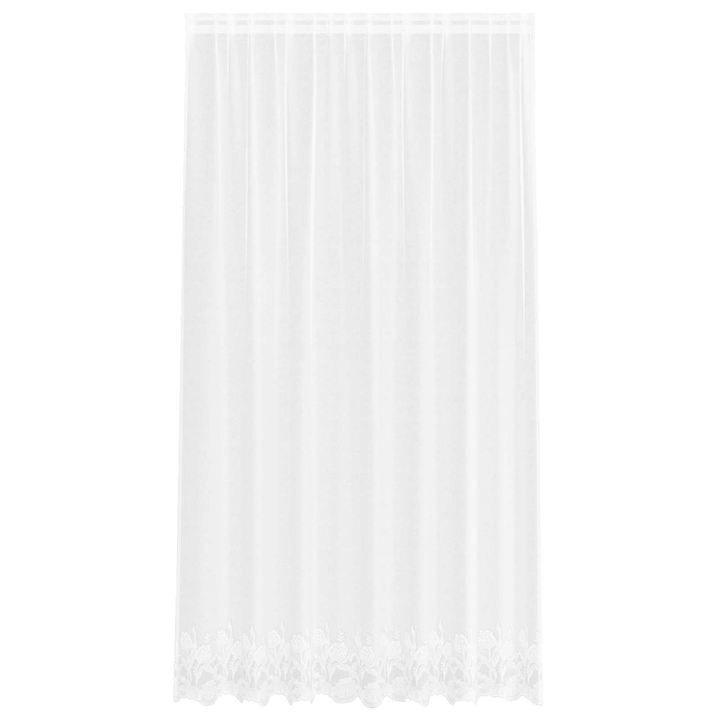 Vidaxl kantgordijn met gordijnen bloemen wit 245 x 200 cm polyester