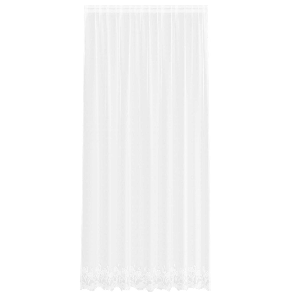 Vidaxl kantgordijn met gordijnen bloemen wit 280 x 200 cm polyester