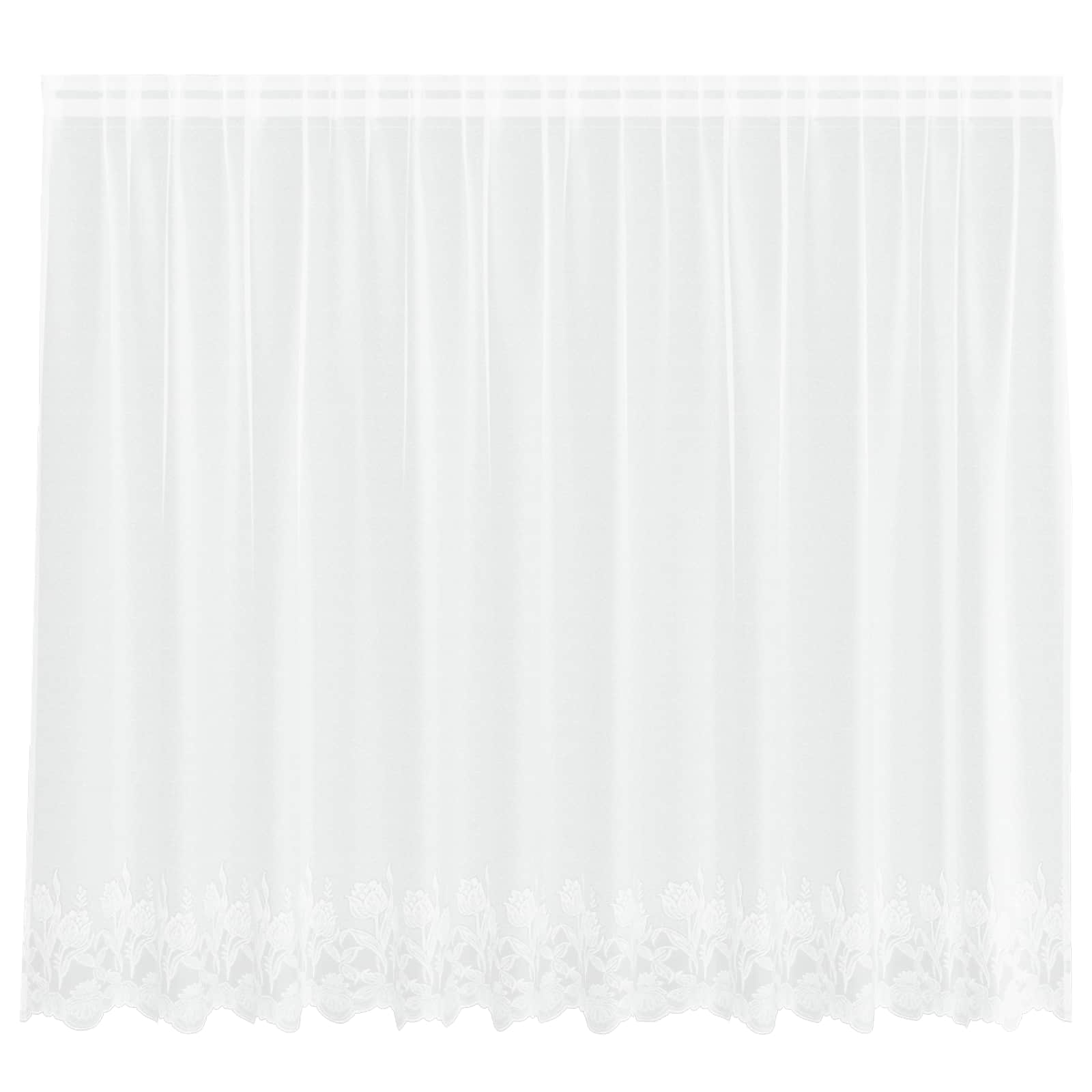 Vidaxl kantgordijn met gordijnen bloemen wit 160 x 300 cm polyester