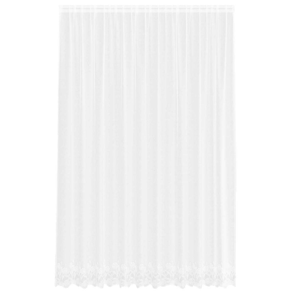 Vidaxl kantgordijn met gordijnen bloemen wit 260 x 300 cm polyester