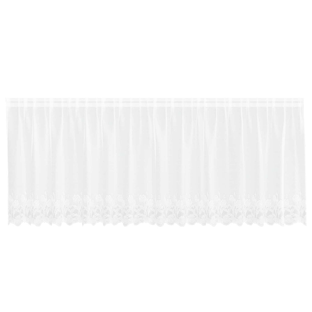 Vidaxl kantgordijn met gordijnen bloemen wit 100 x 400 cm polyester