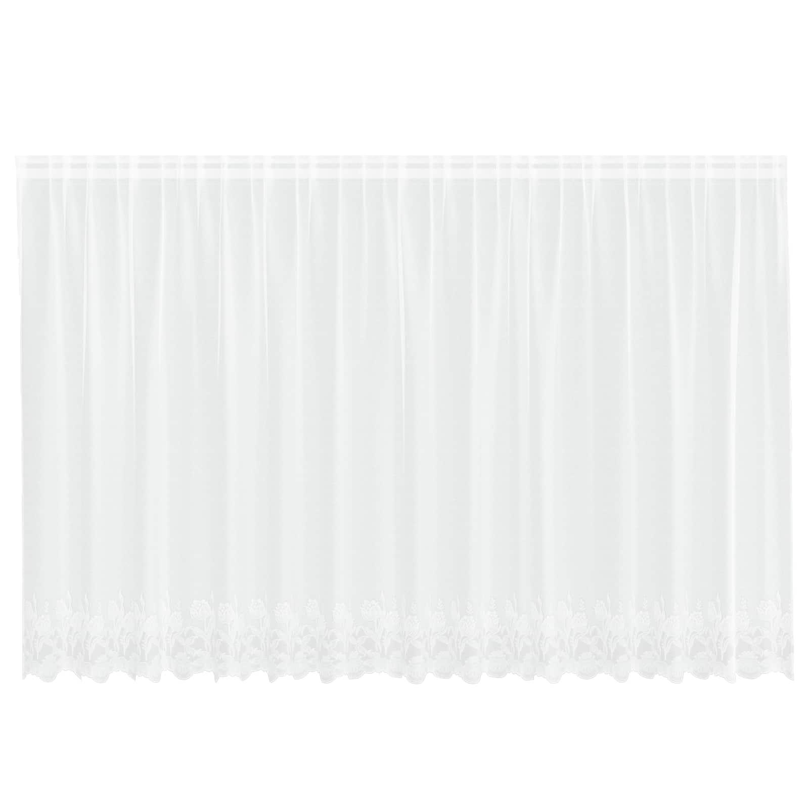 Vidaxl kantgordijn met gordijnen bloemen wit 180 x 400 cm polyester