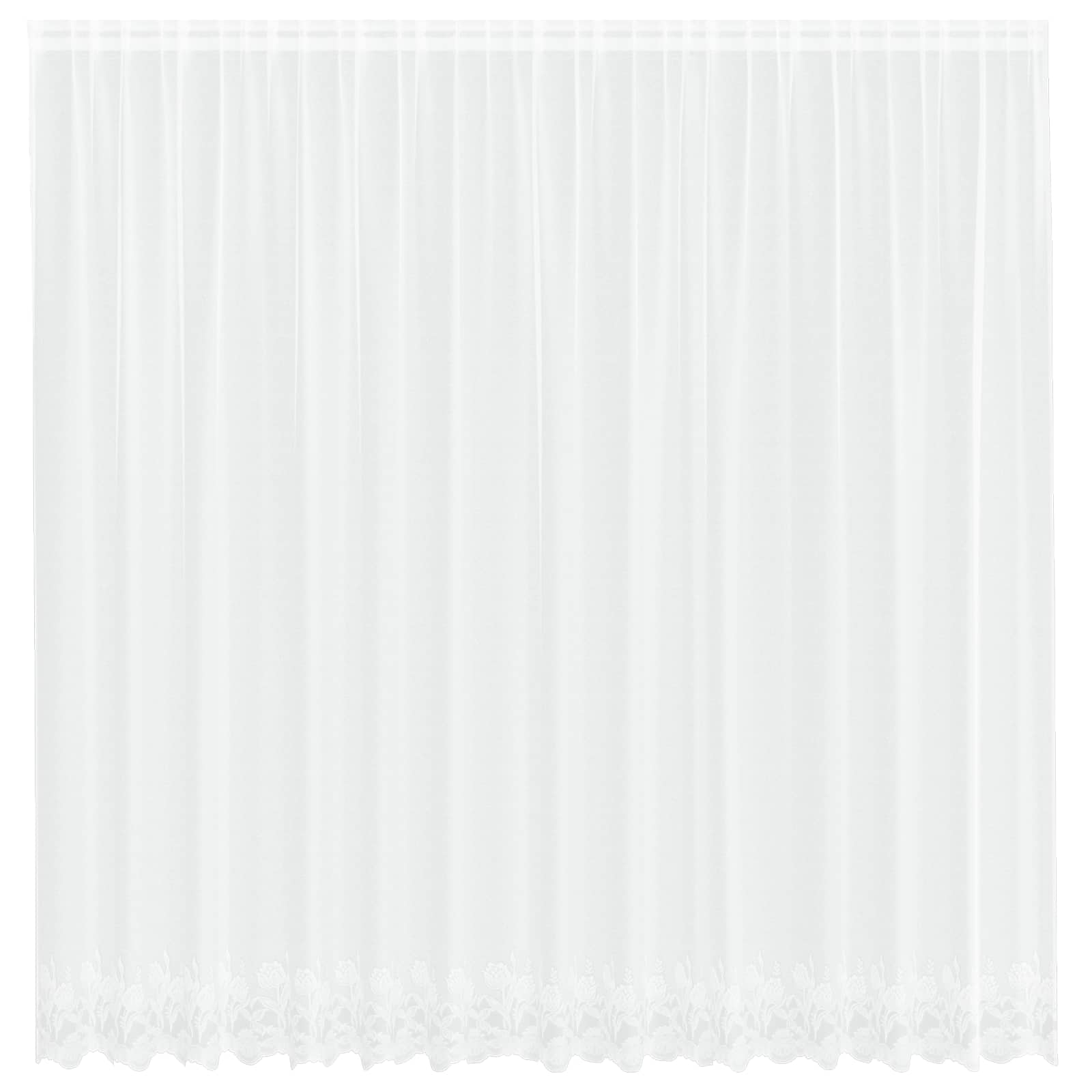 Vidaxl kantgordijn met gordijnen bloemen wit 245 x 400 cm polyester