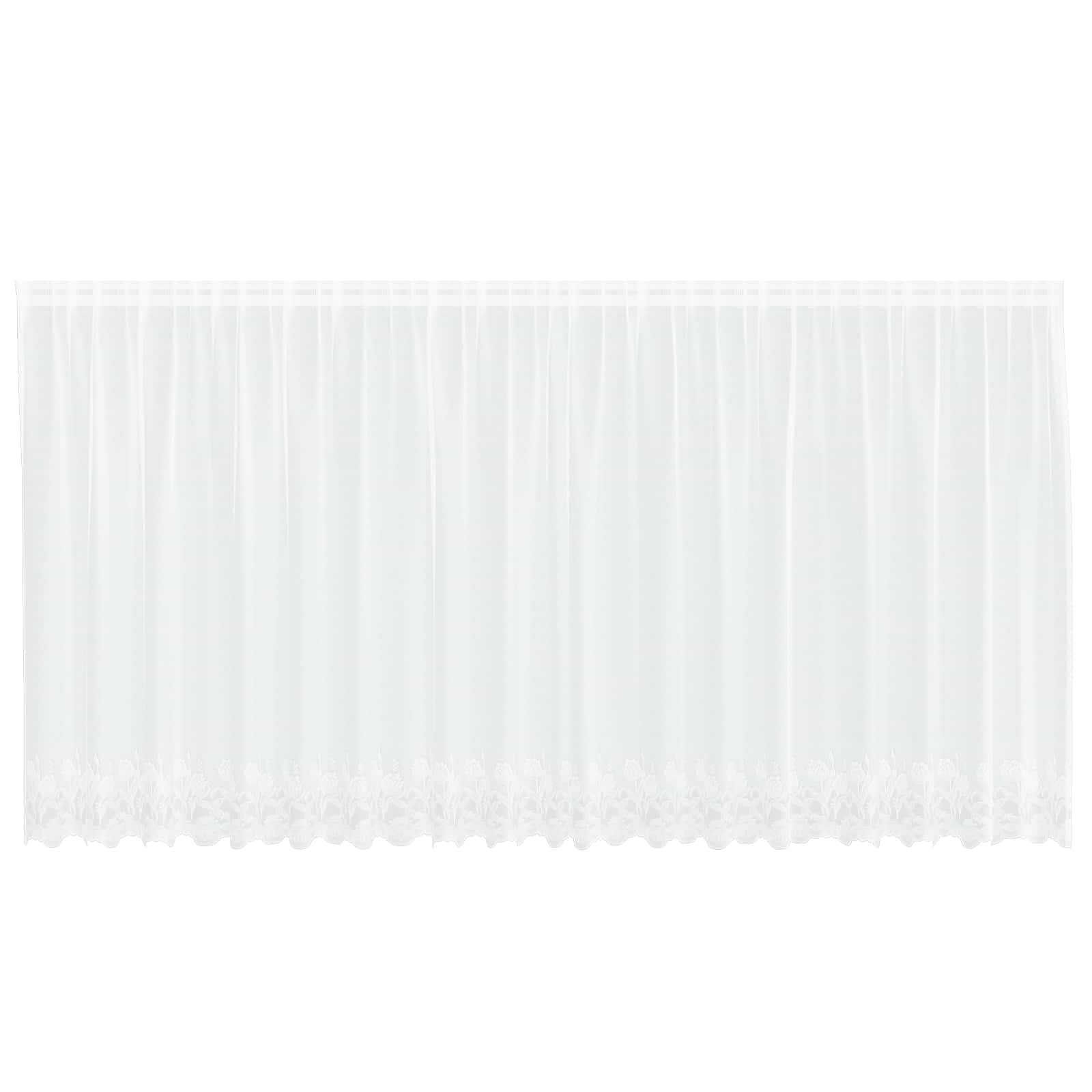 Vidaxl kantgordijn met gordijnen bloemen wit 180 x 500 cm polyester