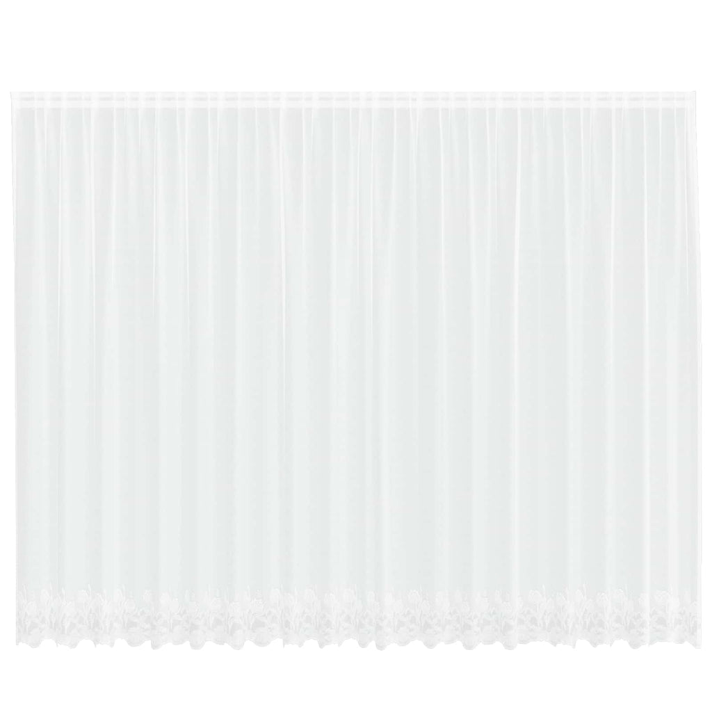 Vidaxl kantgordijn met gordijnen bloemen wit 240 x 500 cm polyester