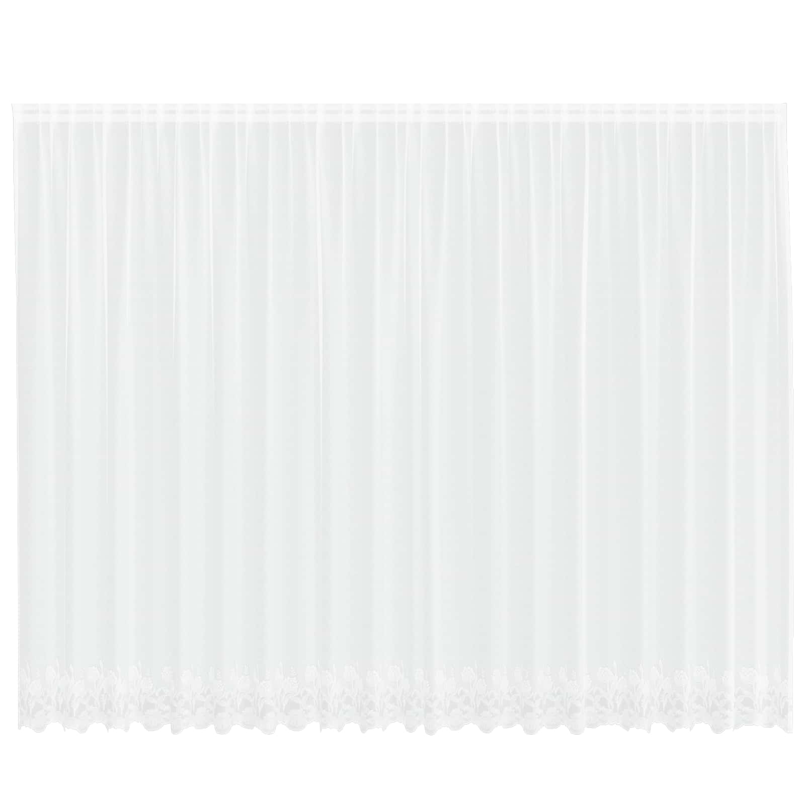 Vidaxl kantgordijn met gordijnen bloemen wit 240 x 500 cm polyester