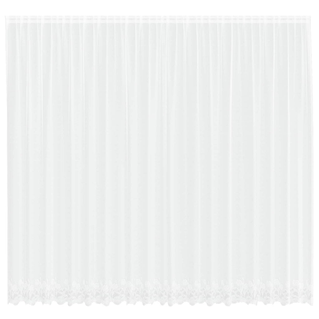 Vidaxl kantgordijn met gordijnen bloemen wit 280 x 500 cm polyester