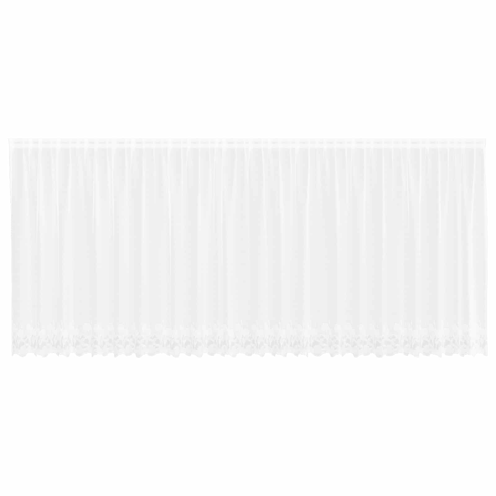 Vidaxl kantgordijn met gordijnen bloemen wit 180 x 600 cm polyester