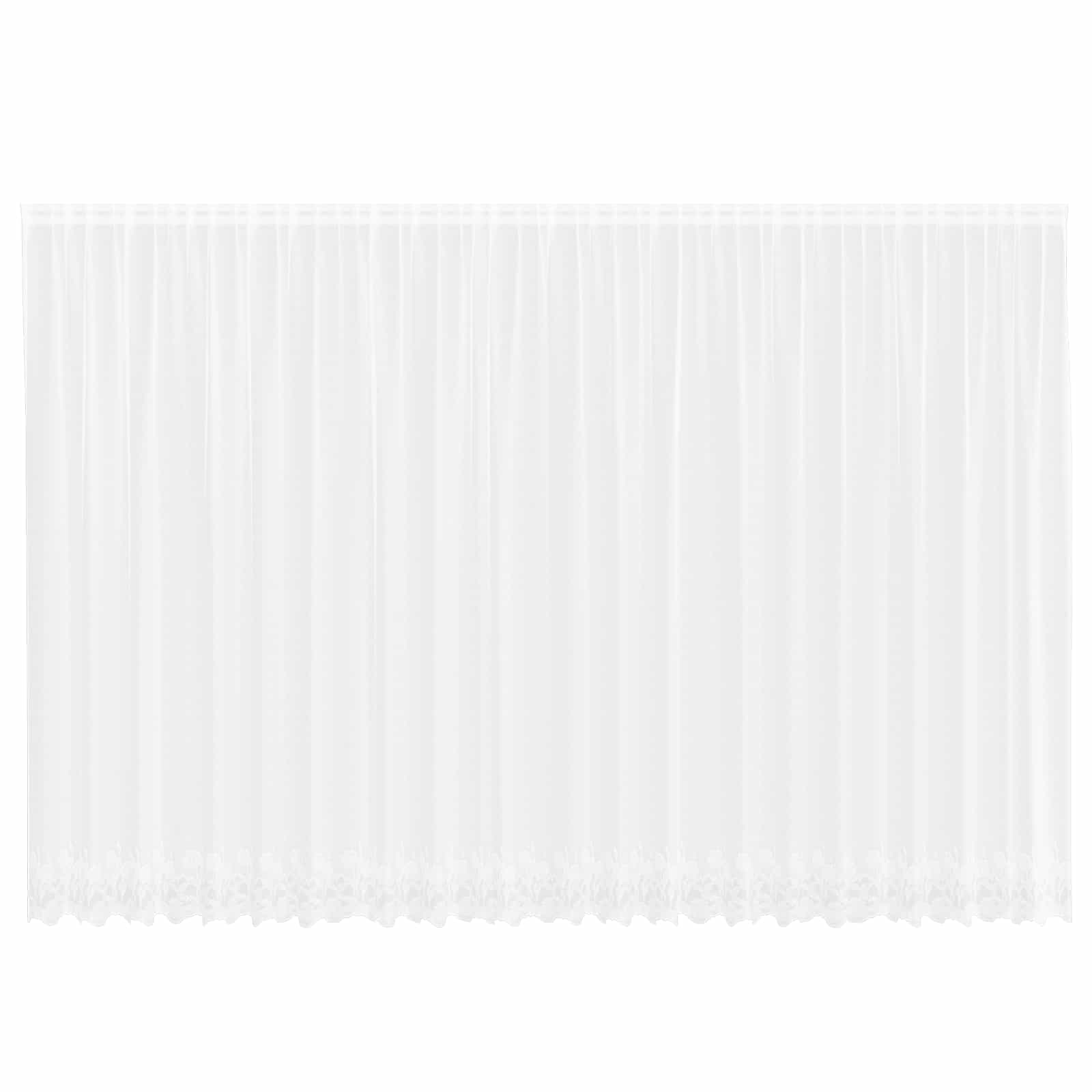 Vidaxl kantgordijn met gordijnen bloemen wit 220 x 600 cm polyester