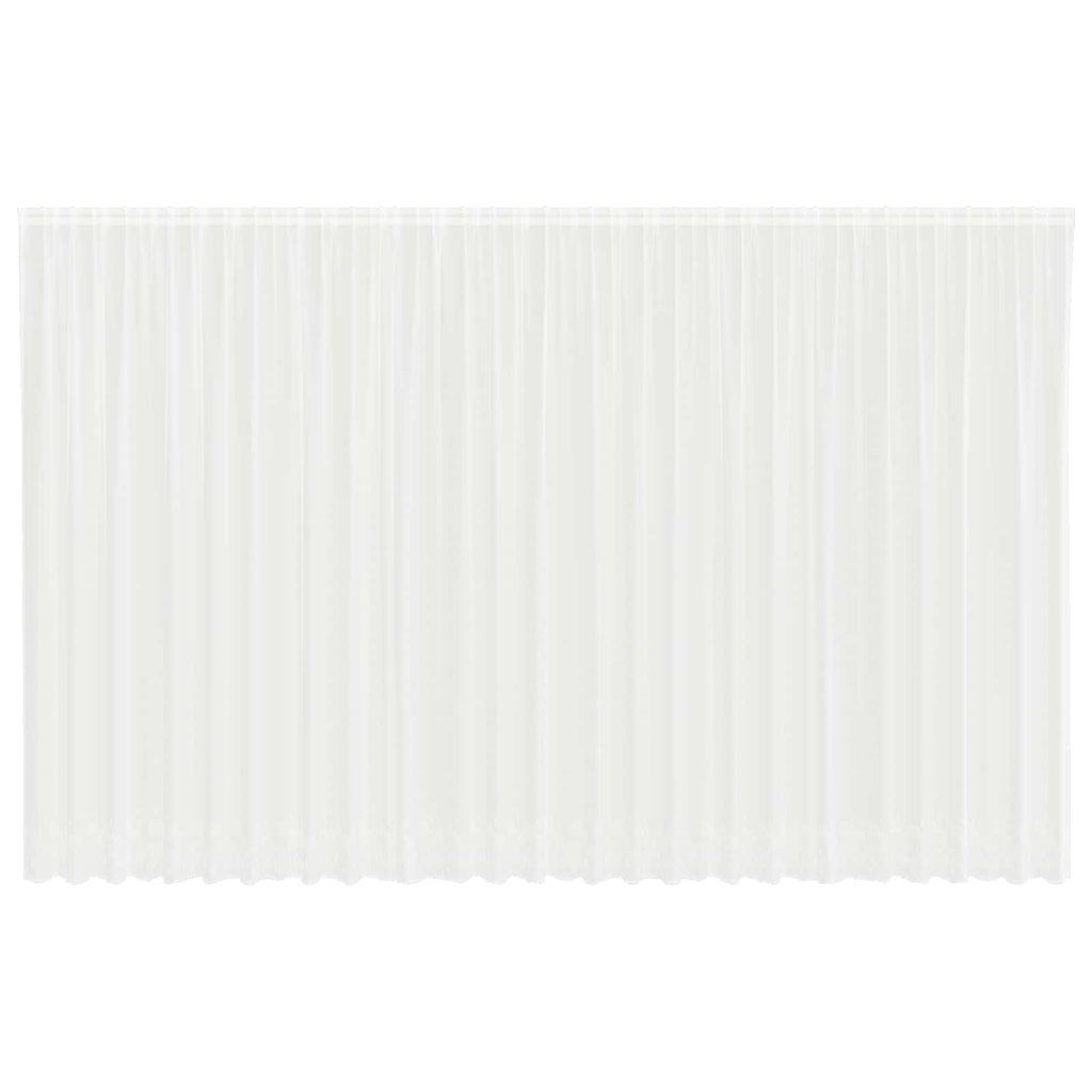 Vidaxl kantgordijn met gordijnen bloemen wit 300 x 750 cm polyester