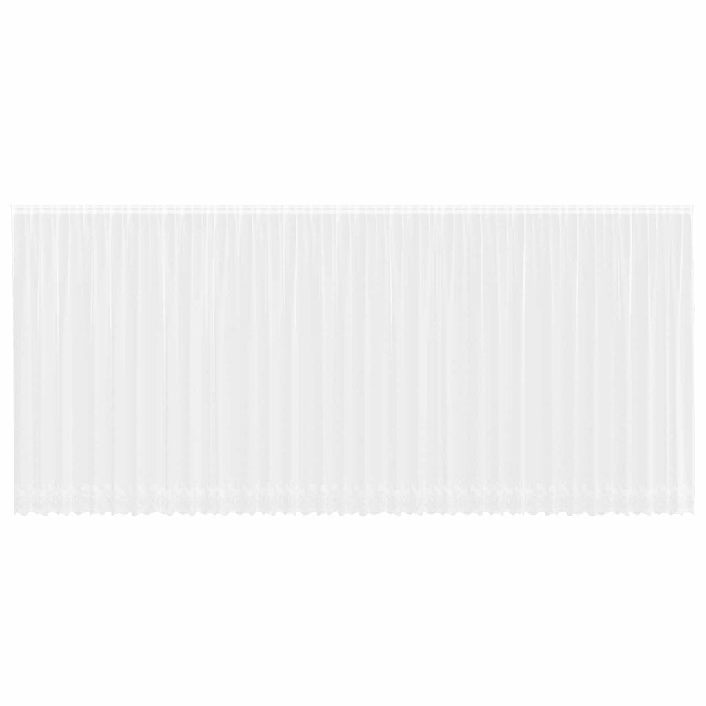 Vidaxl kantgordijn met gordijnen bloemen wit 245 x 900 cm polyester