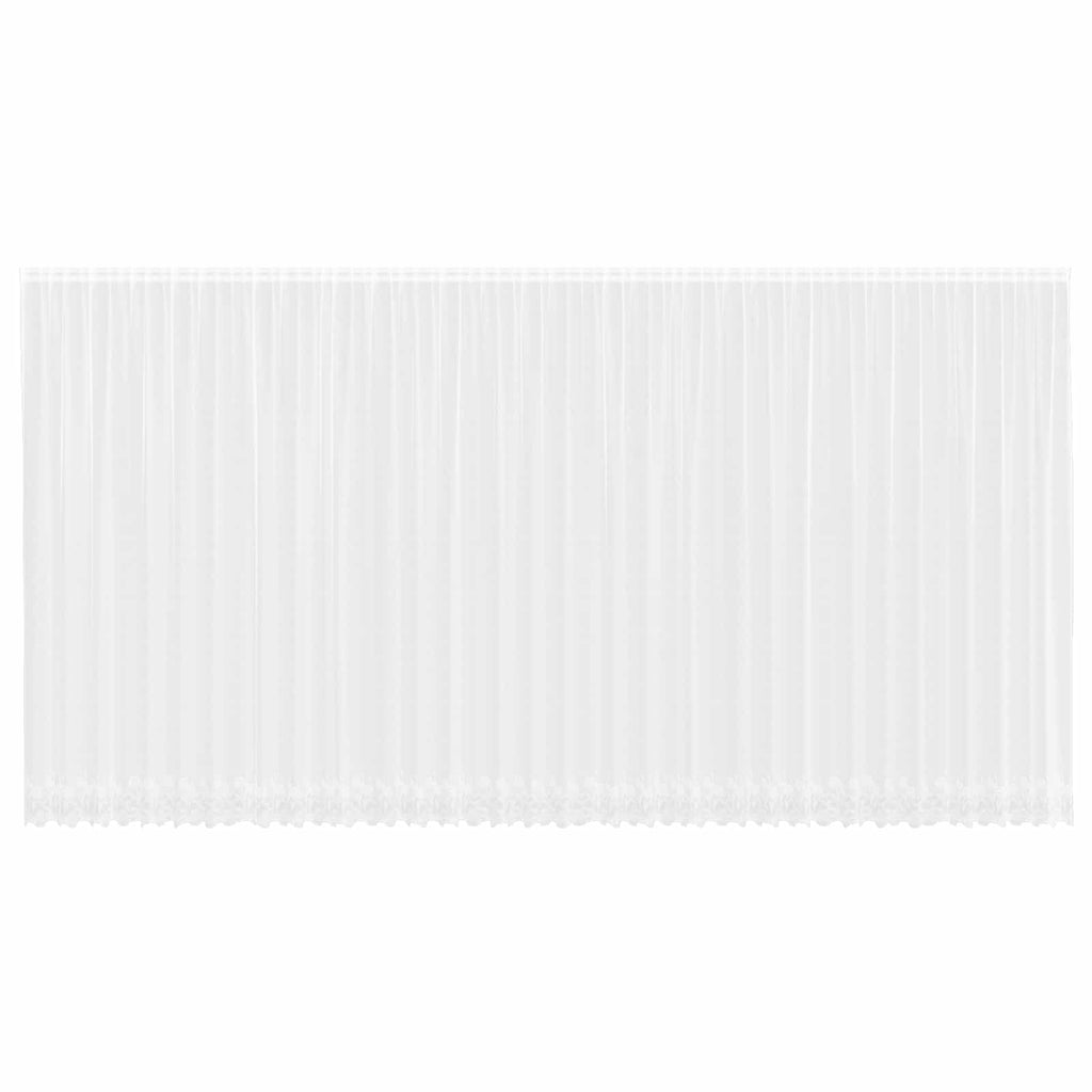 Vidaxl kantgordijn met gordijnen bloemen wit 260 x 900 cm polyester