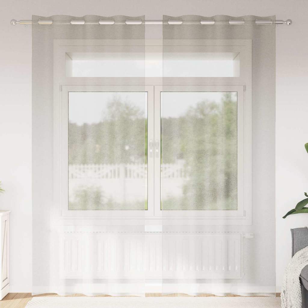 Vidaxl voile gordijn met gordijnen 2 pcs crème 245 x 140 cm polyester