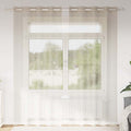 Vidaxl voile gordijn met gordijnen 2 pcs zand 225 x 140 cm polyester