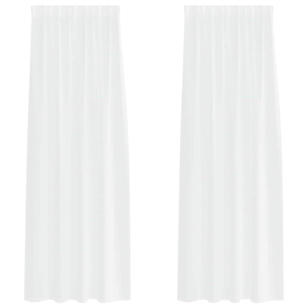 Vidaxl voile gordijn met gordijnen 2 pcs wit 225 x 140 cm polyester