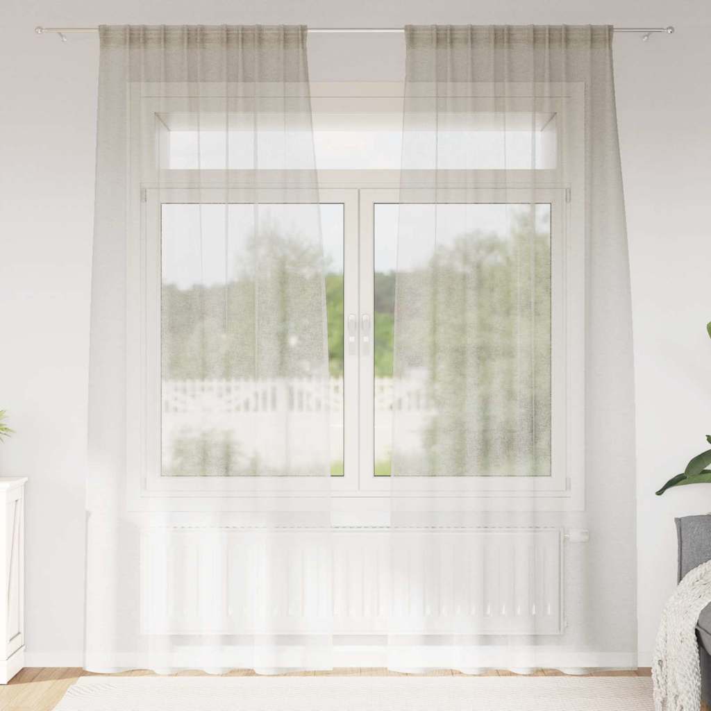 Vidaxl voile gordijn met gordijnen 2 pcs crème 260 x 140 cm polyester