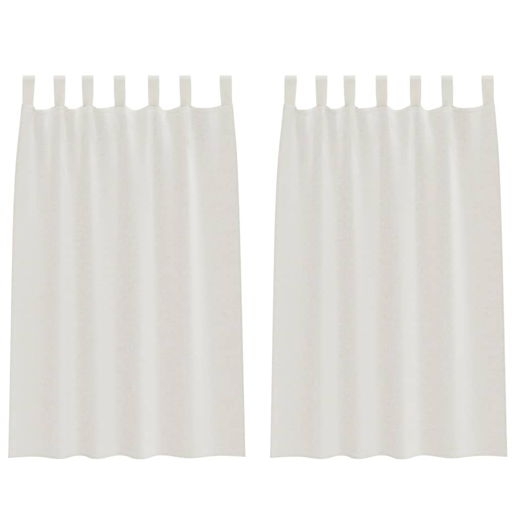Vidaxl voile gordijn met gordijnen 2 pcs crème 175 x 140 cm polyester