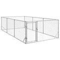 Vidaxl hondenhok voor buiten met deur 2x4x1 m gegalvaniseerd staal