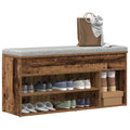 Vidaxl schoenenbank 102x30,5x45 cm bewerkt hout oud houtkleurig