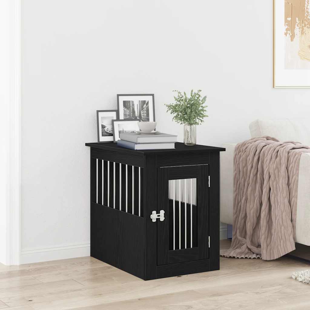 Vidaxl hondenbenchmeubel 45x62x59 cm bewerkt hout zwart eikenkleurig
