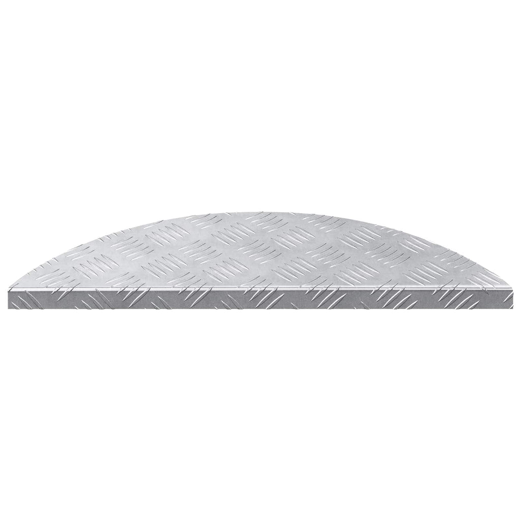 Vidaxl trap tread halvemaanvormig 5 pcs zilver 60 x 18 cm aluminium