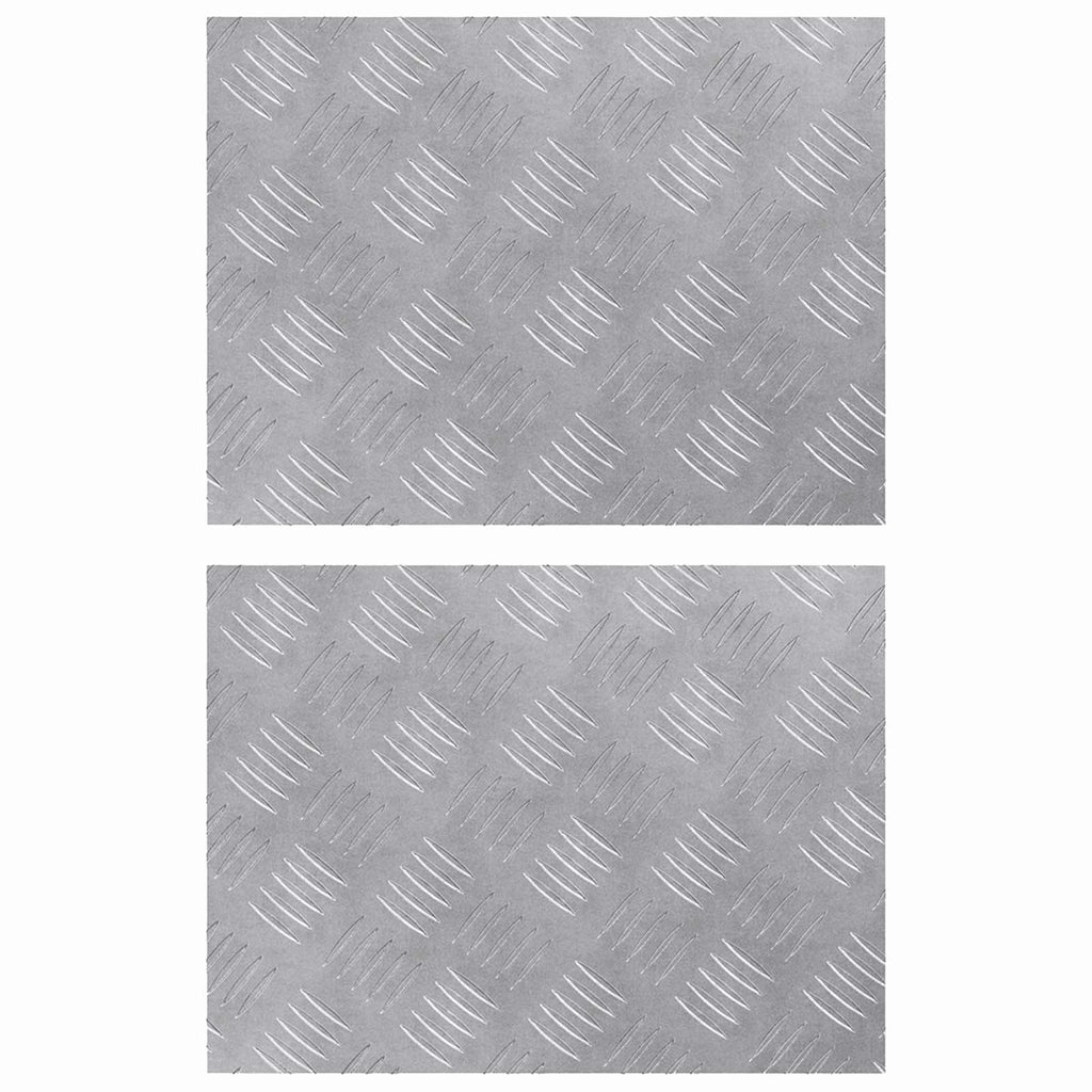 Vidaxl trap tread rechthoekig 2 pcs zilver 40 x 30 cm aluminium