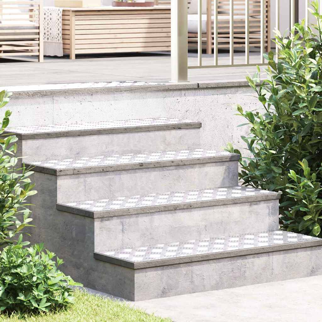 Vidaxl trapmatten 2 st 100 x 30 cm zilver aluminium rechthoekig