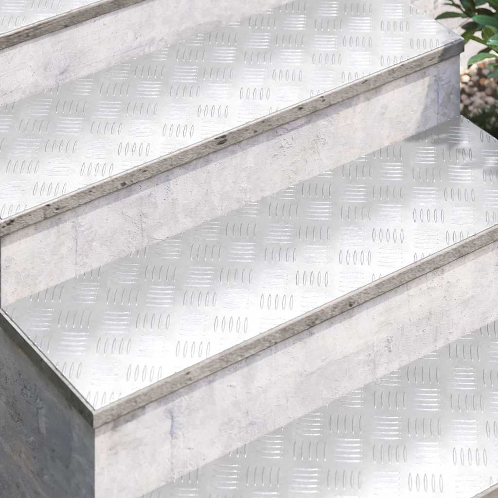 Vidaxl trapmatten 2 st 100 x 30 cm zilver aluminium rechthoekig