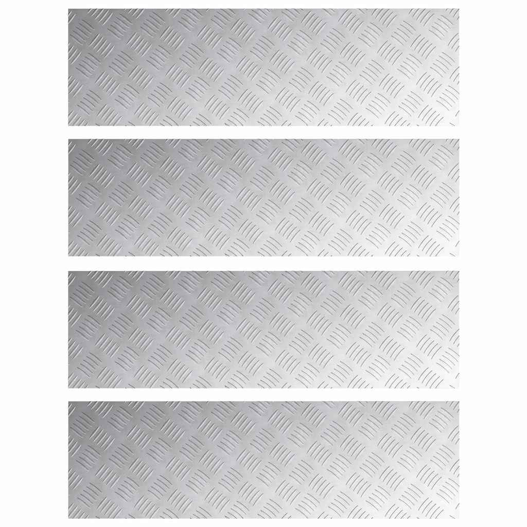 Vidaxl trapmatten 4 st 100 x 30 cm zilver aluminium rechthoekig