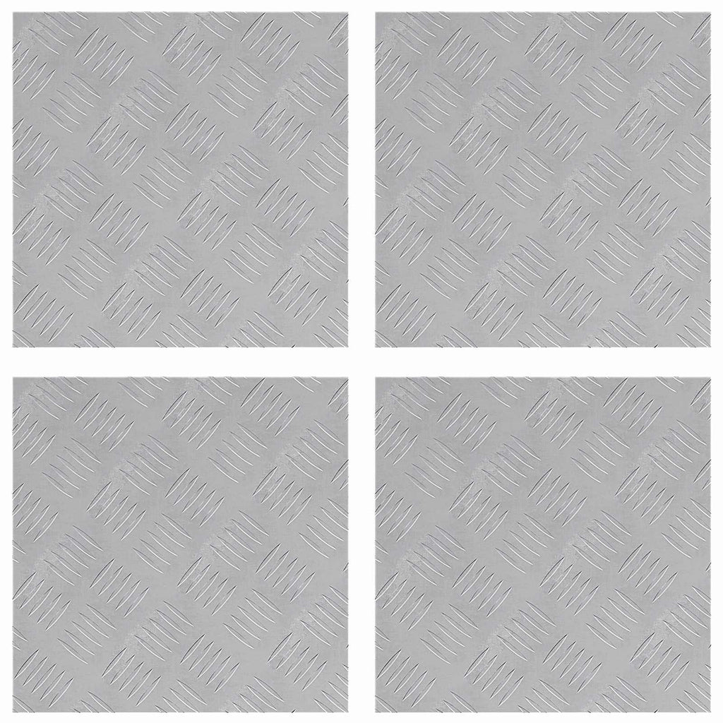 Vidaxl trap tread vierkant 4 pcs zilver 40 x 40 cm aluminium