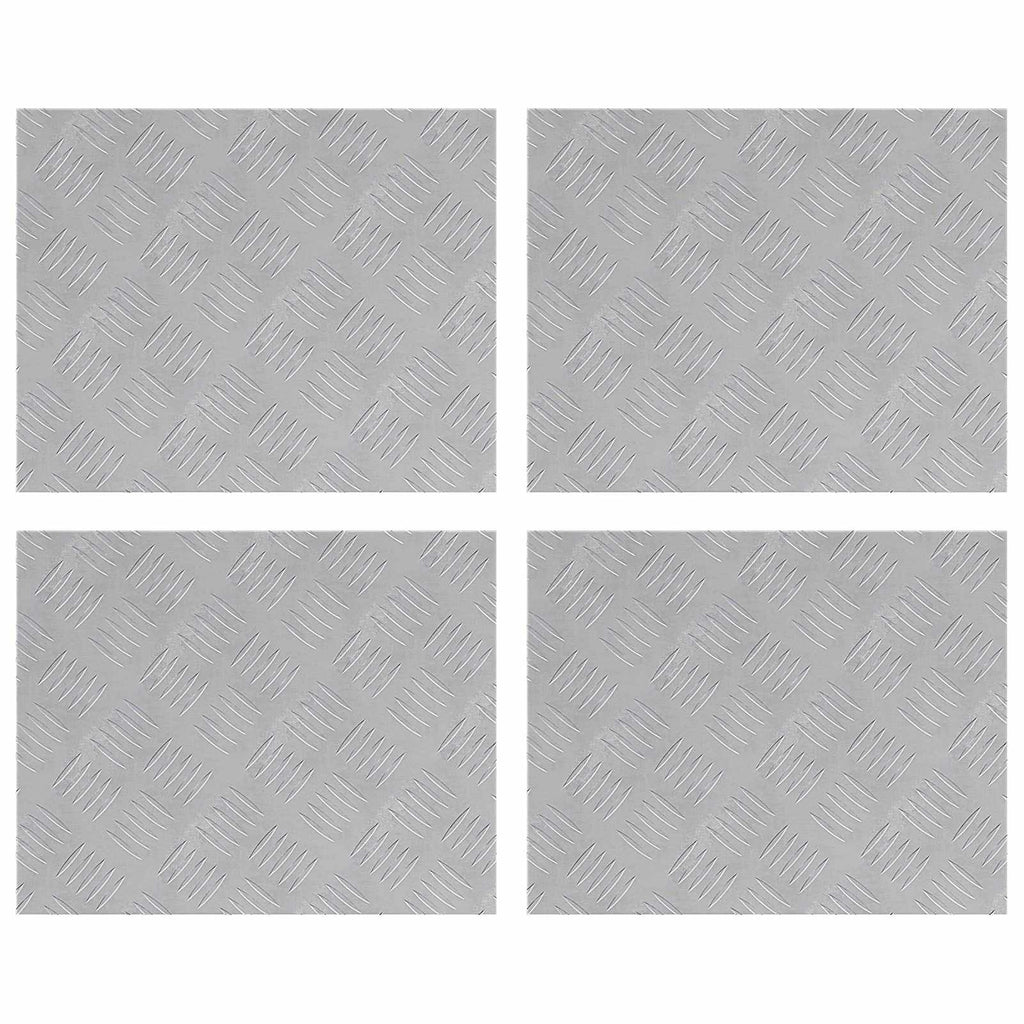 Vidaxl trap tread rechthoekig 4 pcs zilver 50 x 40 cm aluminium