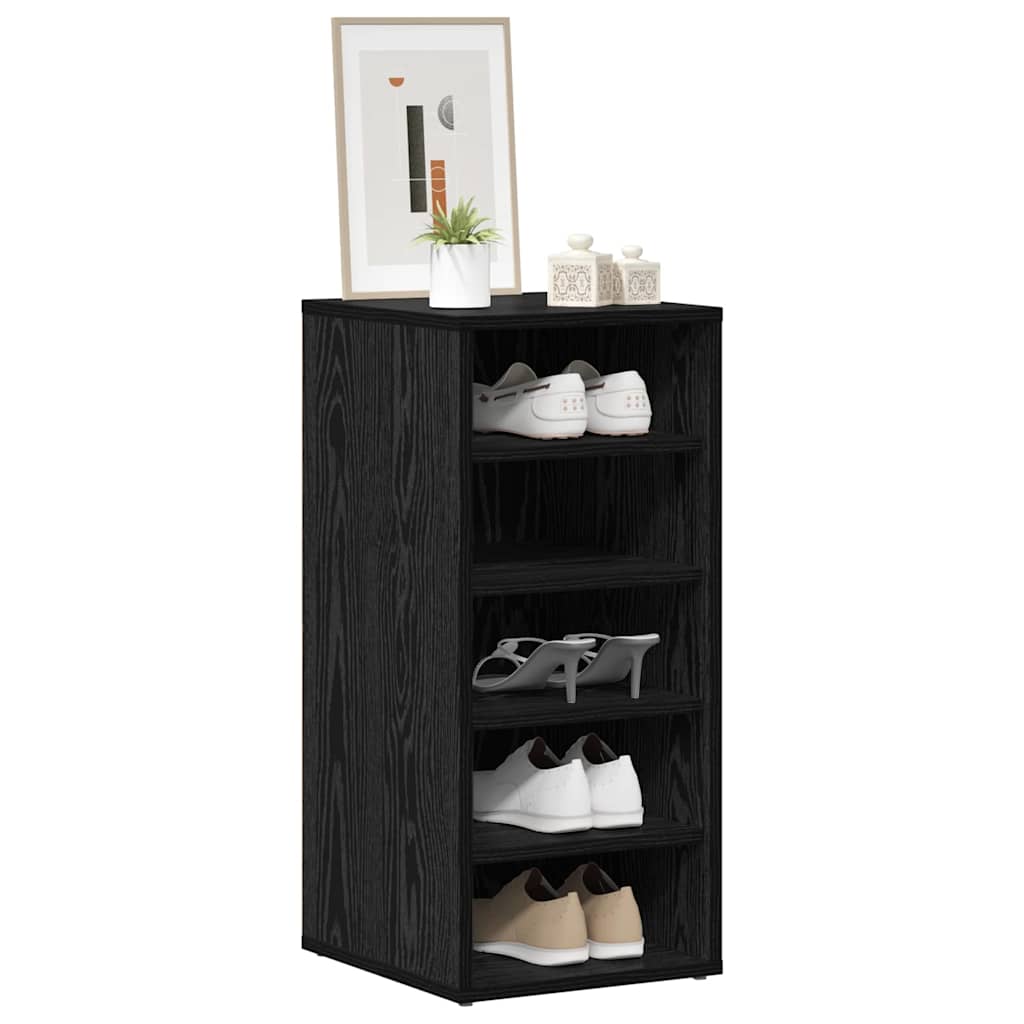 Vidaxl schoenenkast 2 pcs zwart eiken 32 x 35 x 70 cm bewerkt hout