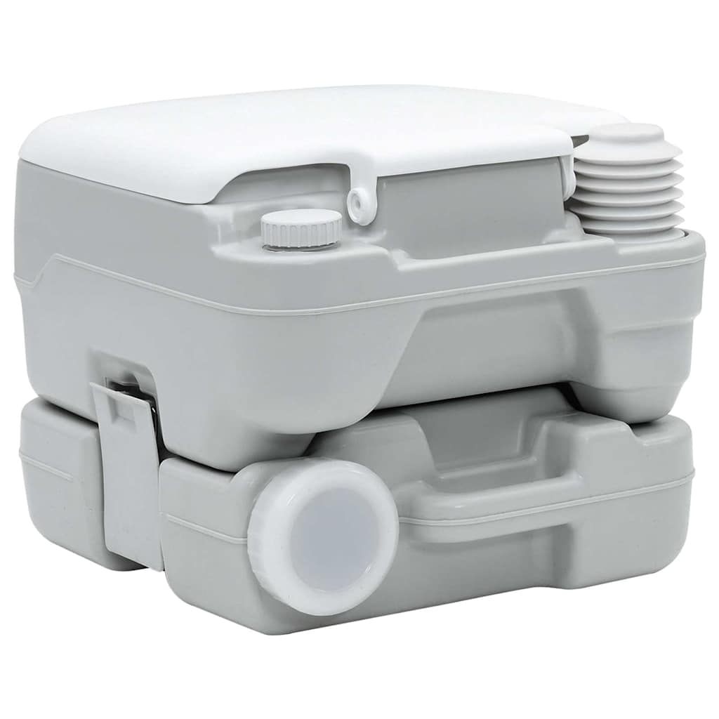 Vidaxl camping toilet grijs en wit 41,5 x 36,5 x 30 cm polyetheen