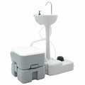 Vidaxl camping toilet set 2 pcs grijs 50,5 x 33 x 103 cm