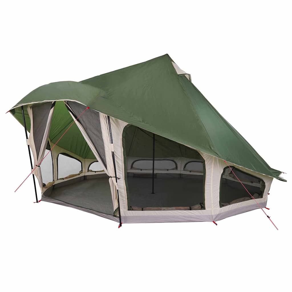 Vidaxl tipi tent met dak met opslag groen 508 x 470 x 300 cm taft