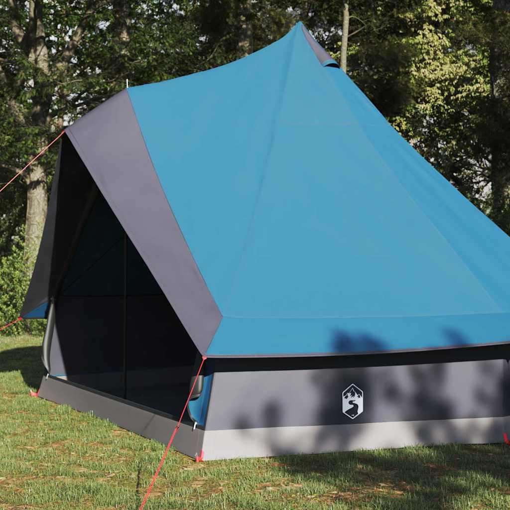 Vidaxl familie tipi tent tipi blauw en grijs 400 x 346 x 250 cm