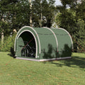 Vidaxl fietstent met dak met opslag groen 256 x 222 x 182 cm