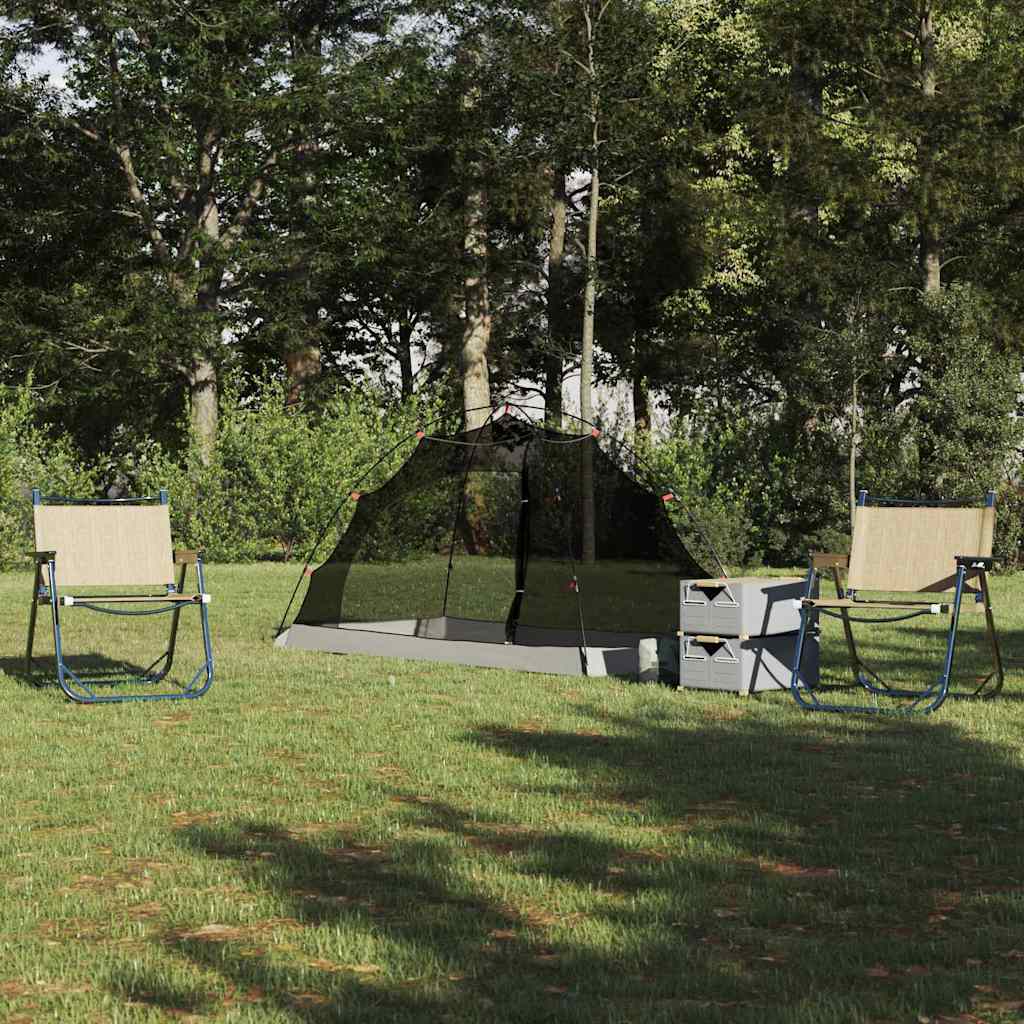 Vidaxl tent met dak met opslag grijs en zwart 236 x 108 x 120 cm