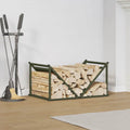 Vidaxl brandhoutrek 70x43x34,5 cm koudgewalst staal olijfgroen